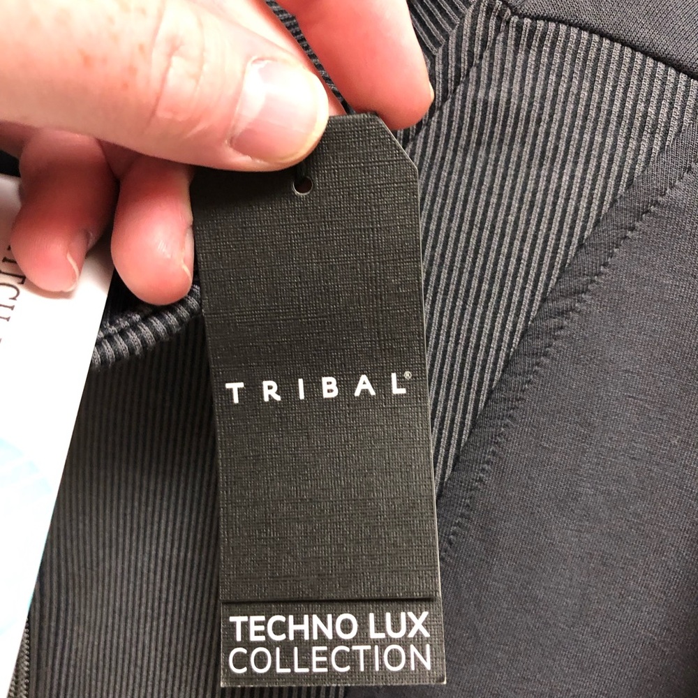 TRIBAL Techno Lux Rib Zip-Accent Top - Women’s Size Large - Picture 12 of 14